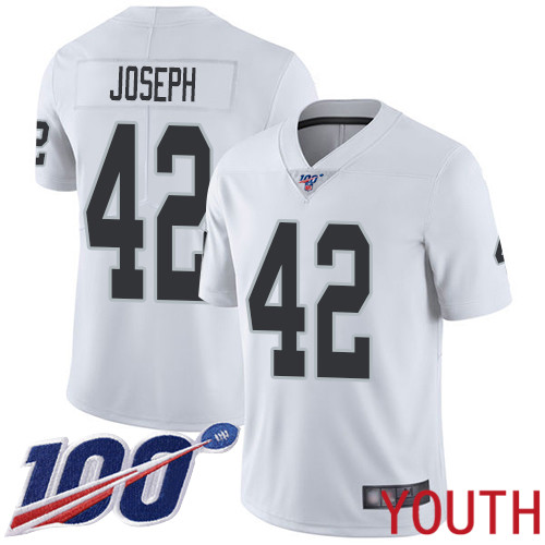 Oakland Raiders Limited White Youth Karl Joseph Road Jersey NFL Football #42 100th Season Vapor Jersey->youth nfl jersey->Youth Jersey